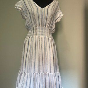 Rails Size Medium White Striped Mini Dress